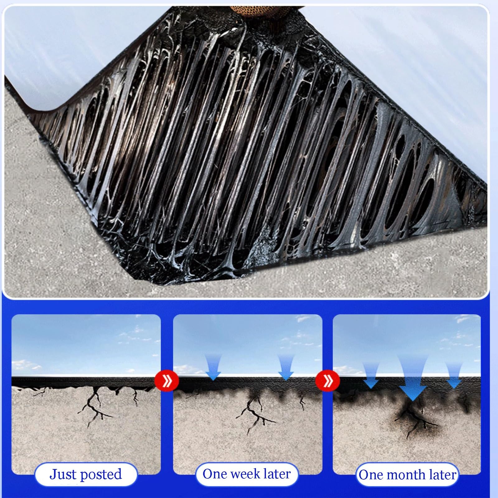 Cinta Autoadhesiva,Cinta de Aluminio Adhesiva，Banda bituminosa Impermeable Ruban de Papier,para Caravanas, Techo, Ventana, Ruptura De Tuberías, Goteras, Grietas(THK2mm/W1*L3m)