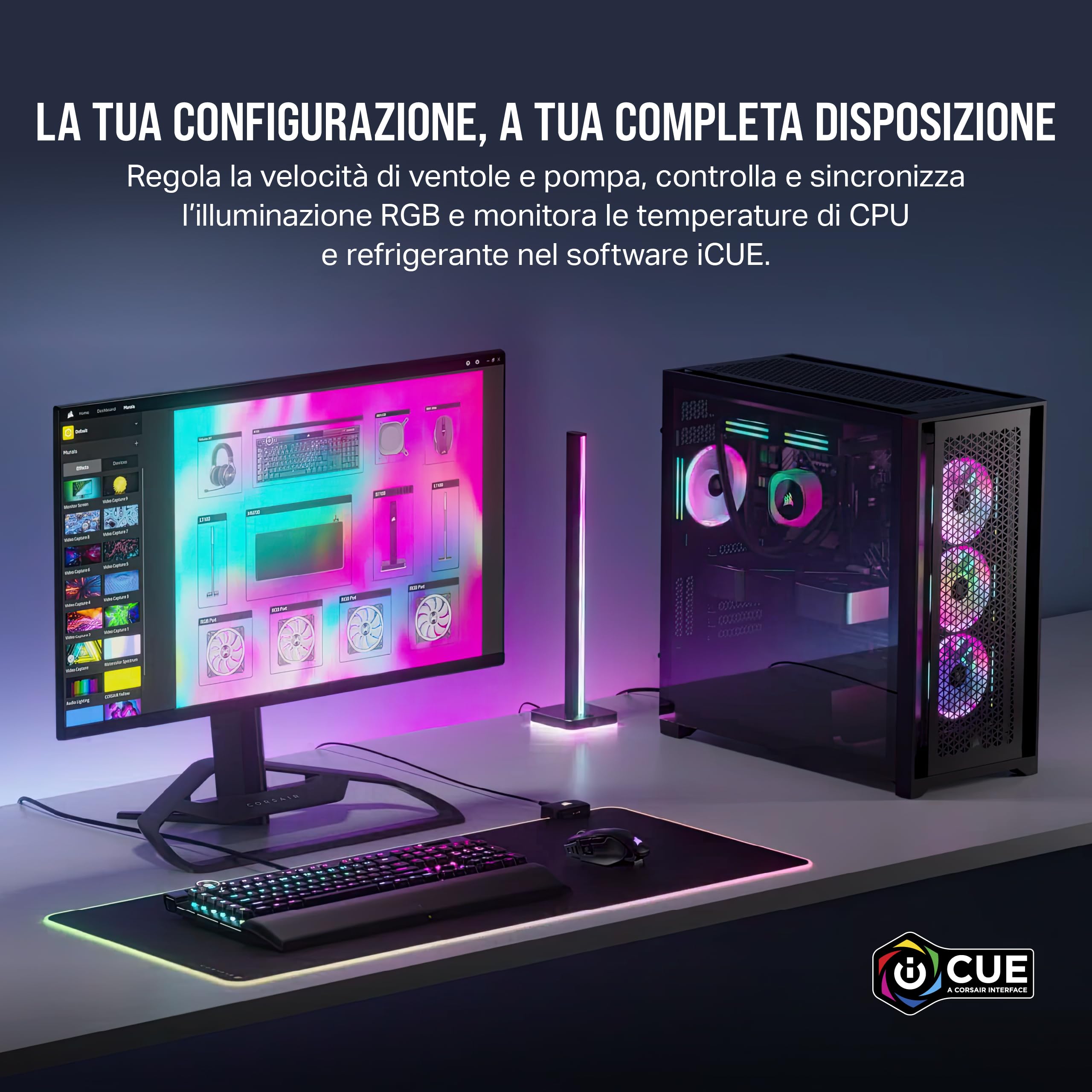 CORSAIR iCUE LINK H100i RGB Dissipatore a Liquido per CPU - AIO da 240 mm - Ventole RGB QX120 - Compatibile con Intel® LGA 1700, AMD® AM5 - Hub di Sistema iCUE LINK Incluso - Bianco