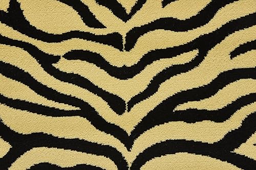 Miniatura 2 de Unique Loom Wildlife Collection - Alfombra inspirada en animales con diseño de cebra, 2 pies 7 pulgadas x 10 pies, amarillonegro