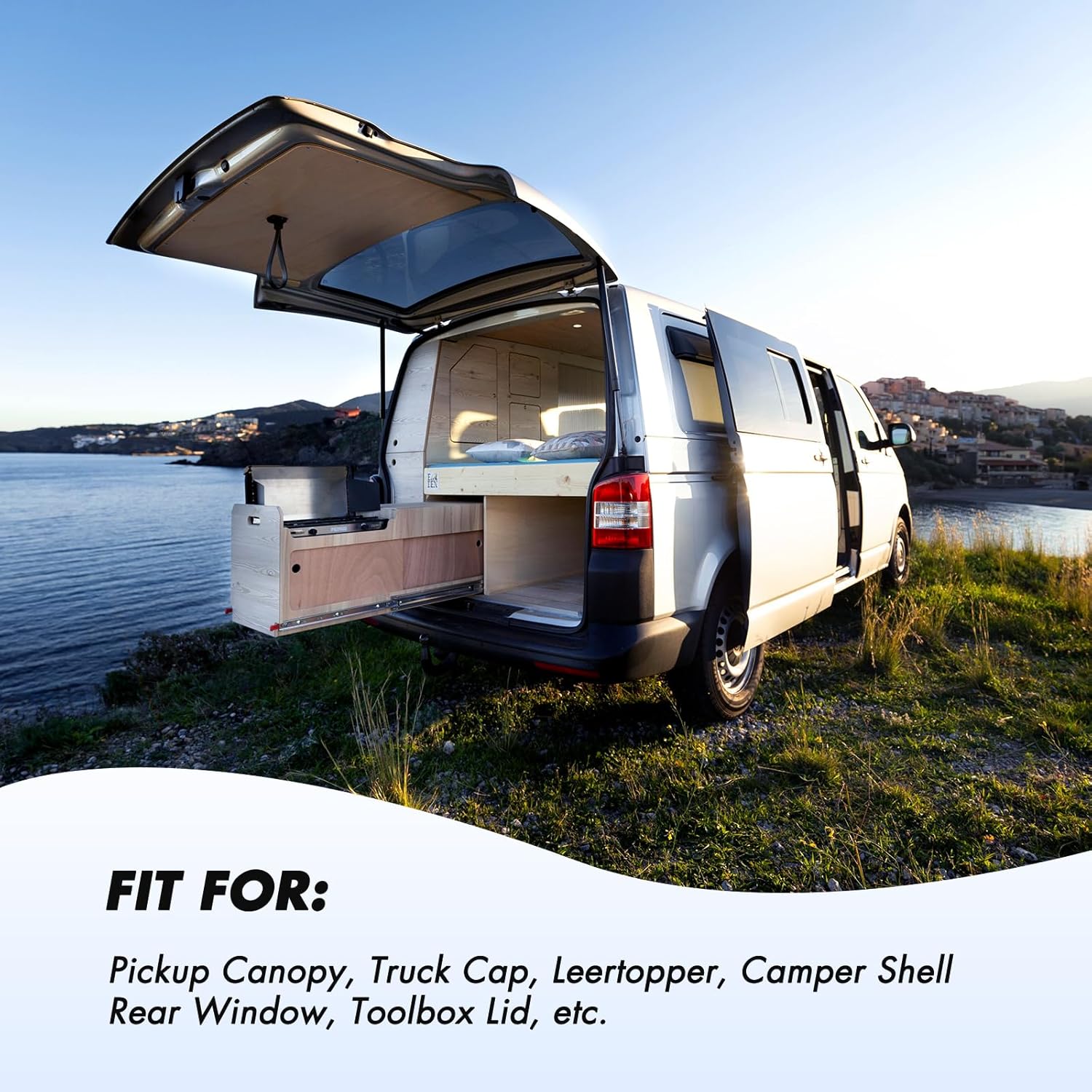 Vepagoo 18 inch 35Lb/156N Gas Struts Shocks Sping Camper Topper Shell are LEER Rear Window Truck Canopy Cap Cover Lift Support Cabinets Door Toolbox Lid Strut, 2 pcs (1 Pair)
