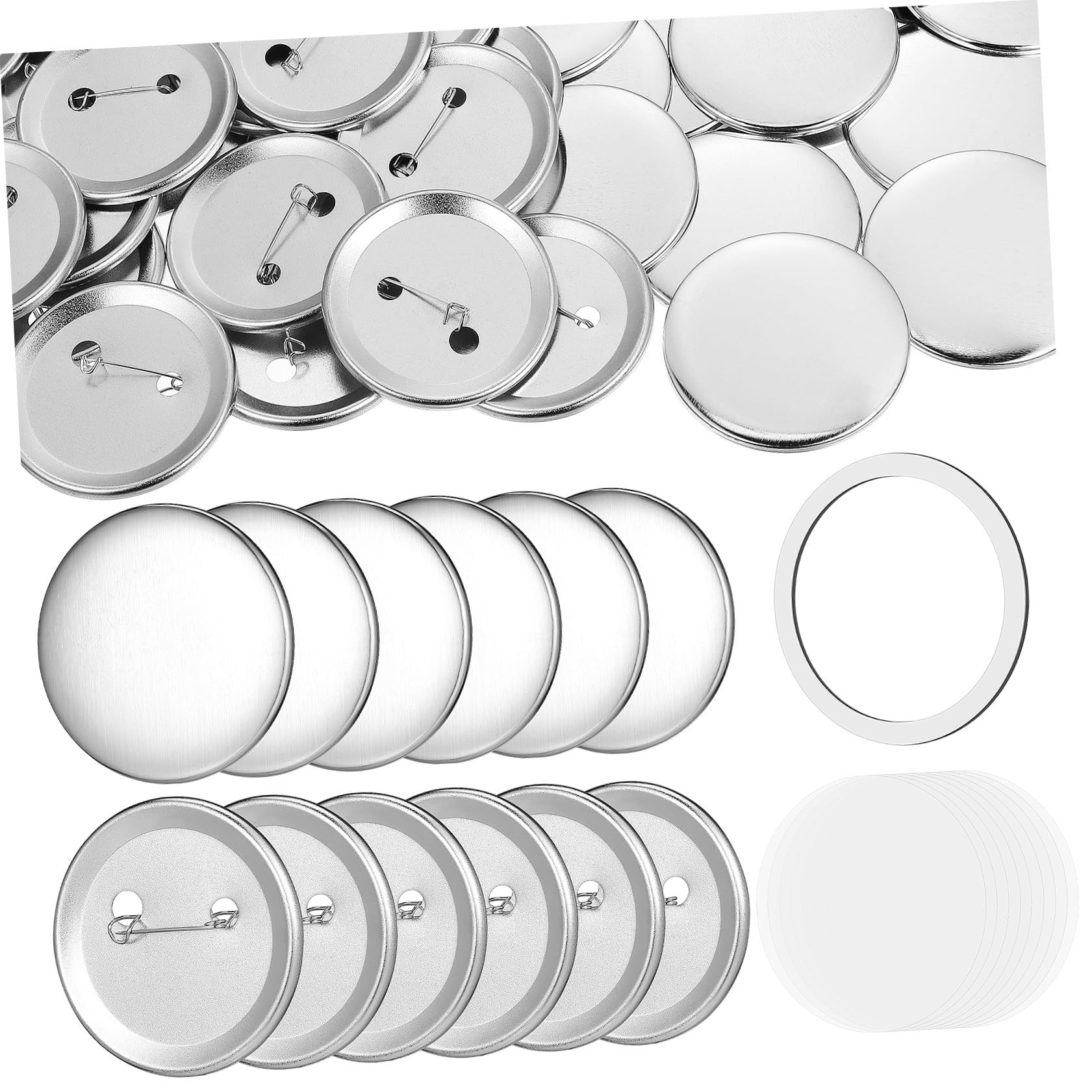 100sätze Button-maker Rohlinge mit Rückseiten und Schutzfolien für Diy-kreativprojekte Geeignet für Anfänger und Profis