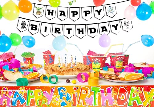 Miniatura 5 de Cartel de cumpleaños de Star and Wars para niños, adolescentes y adultos, decoraciones de cumpleaños mandalorianas, telón de fondo de Universe Wars