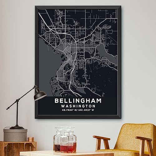 Map of Bellingham, Washington, Evening (8x10)