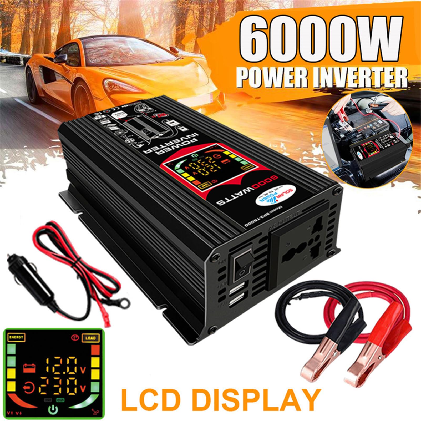 Kit Completo Di Energia Solare - Pannello Solare Da 12 V A 220 V/110 V | Kit Di Pannello Solare | Kit Solare Per Fuori Rete | Pannello Solare Con Batteria Kit Inverter Solare | Kit Solare