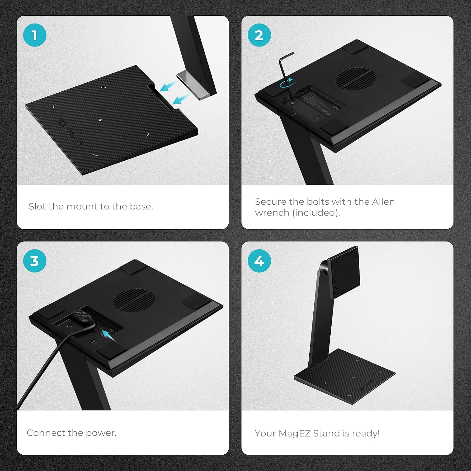 Pitaka MagEZ Stand: Adjustable iPad Holder with Wireless Charging Base, Compatible with All Tablets & MagEZ Case 2