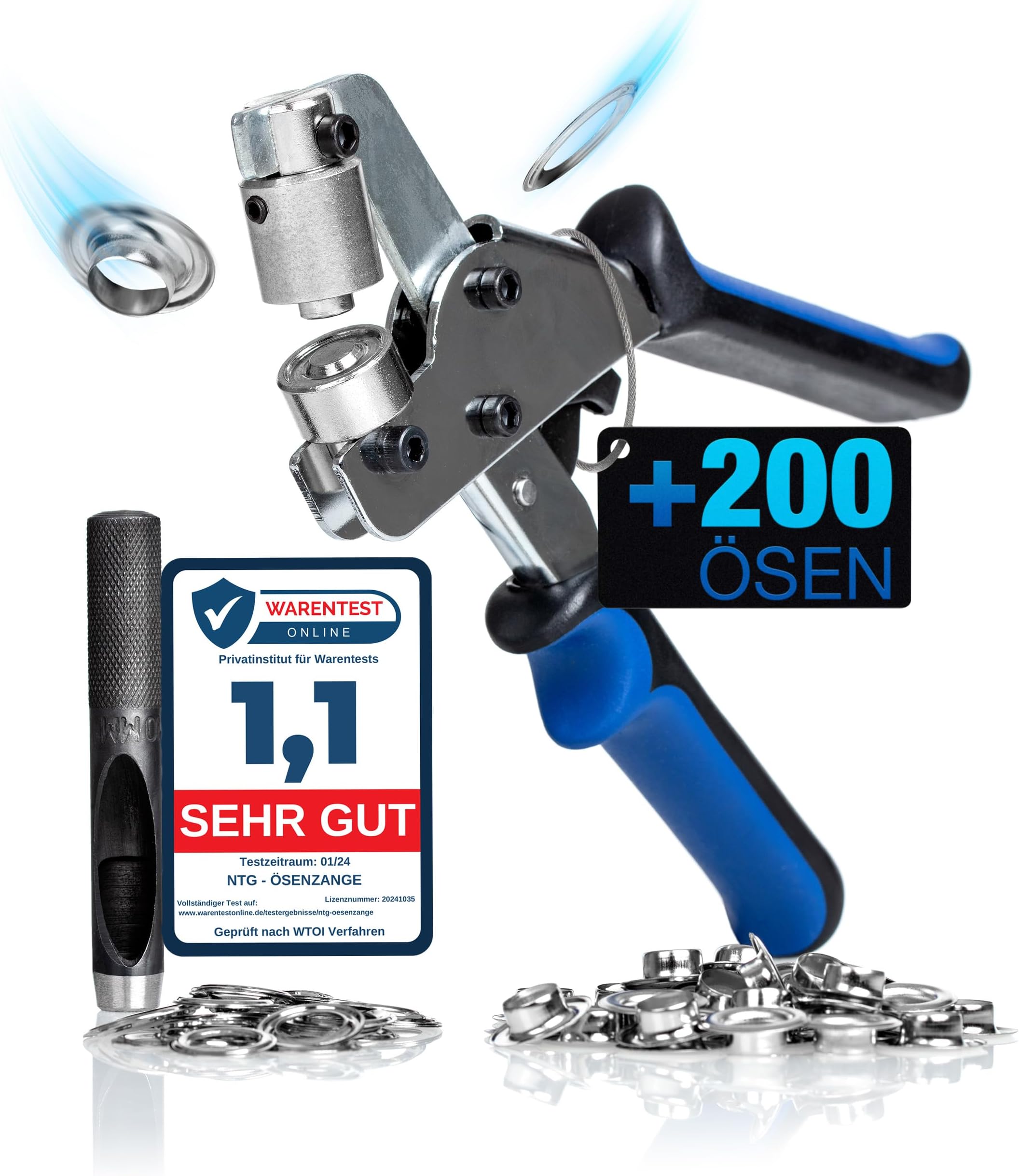 Preciva Ösenzange Set Mit 280 Ösen - 10mm & 6mm Für Stoff & Planen