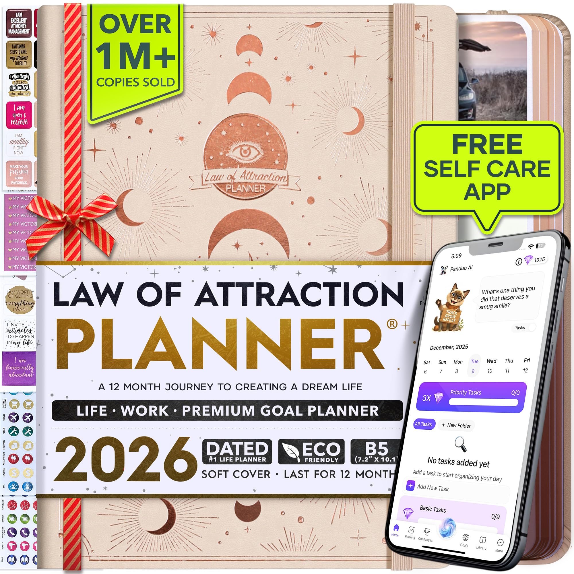 Deluxe 2026 Planner Weekly and Monthly | Law of Attraction Planner with Productivity App | 12-Month for Productivity, Gratitude & Goal Setting |