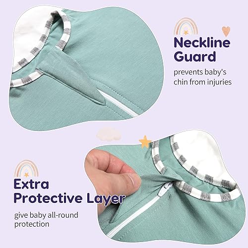 Miniatura 5 de PuppyPaws - Saco de dormir para bebé, manta de transición para bebés de 3 a 6 meses, manta portátil para bebé con cremallera de 2 vías, pañales para