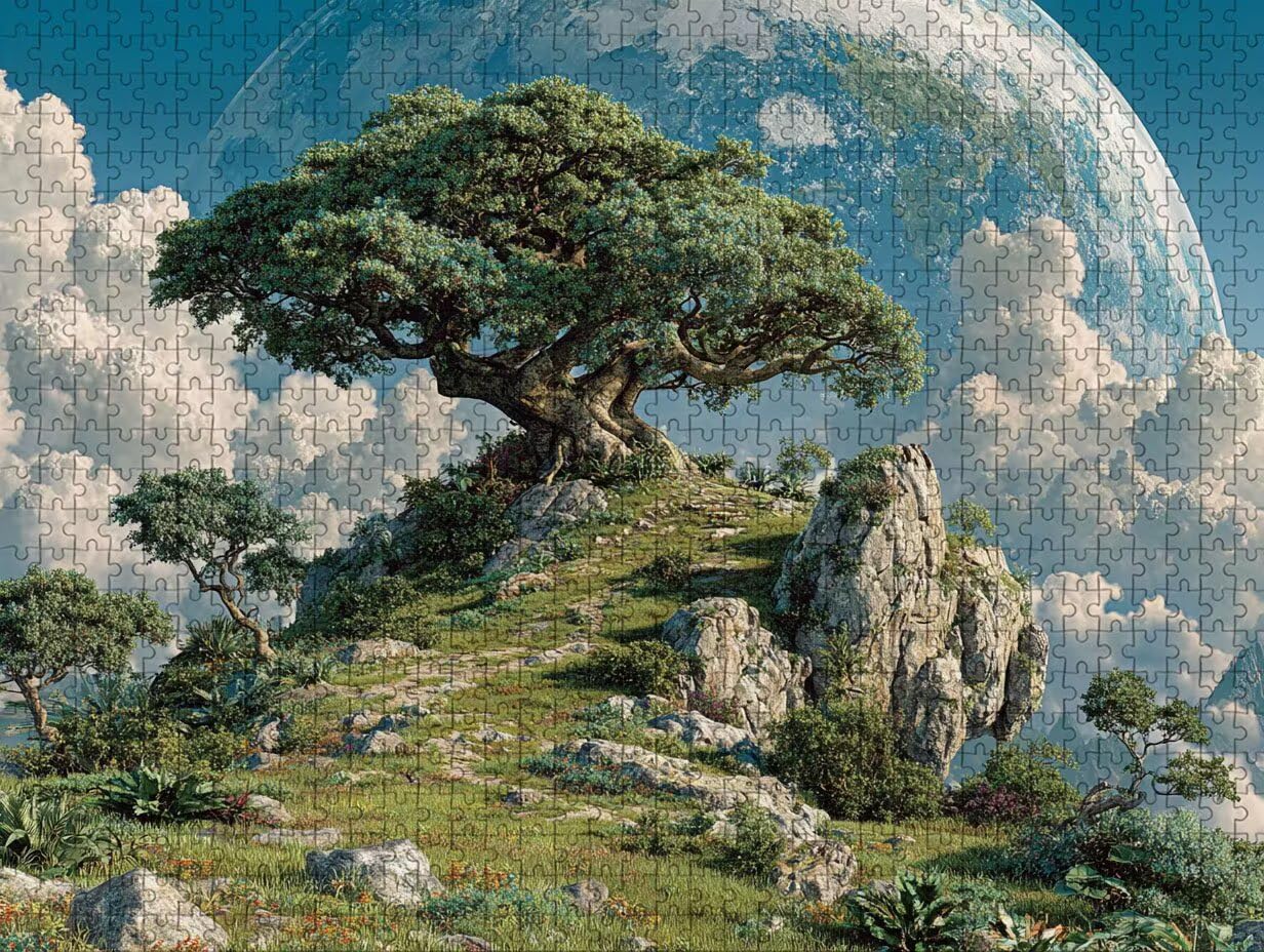 Planet Holz Puzzles 122x81cm, Baum Jigsaw Puzzles 3000 Teile für Erwachsene Mit Box, EIN Herausforderndes Rätsel Game, Farbenfrohes Legespiel, Geeignet für die meisten Gruppen, Geschenke, T-2838