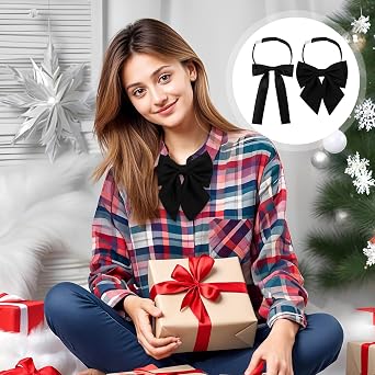 Tucnoeu Bow Tie for Women - 2Pcs Women's Bow Ties,Pre-tied Adjustable Bowties