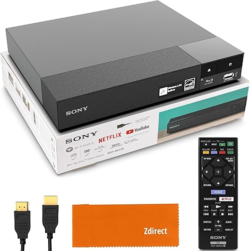 Reproductor de DVD Sony BDP-BX370 - Reproductor de DVD Blu ray con control remoto, Wi-Fi integrado, Dolby, reproductor de CDDVDBluray Combo para