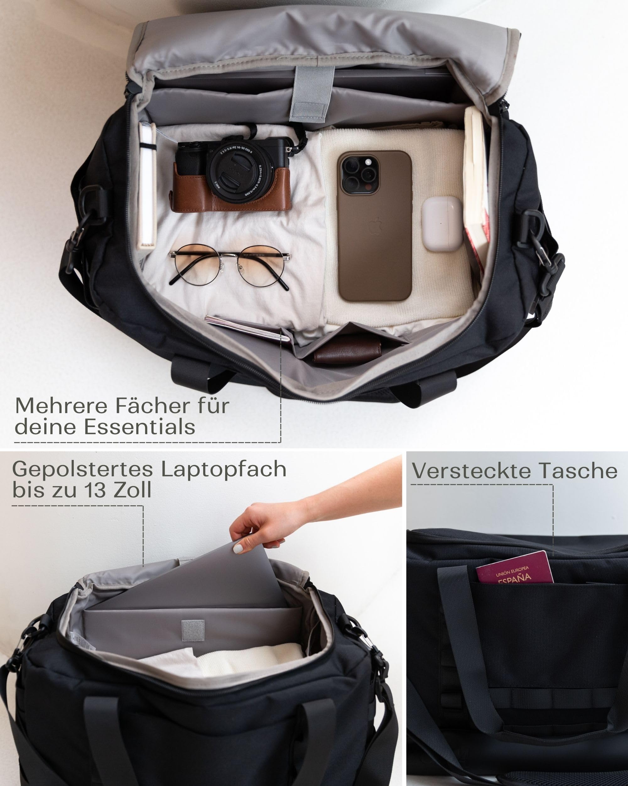 SVOLTA Taktische Reisetasche mit Schuhfach und Nassfach 32L Herren Olivgrün