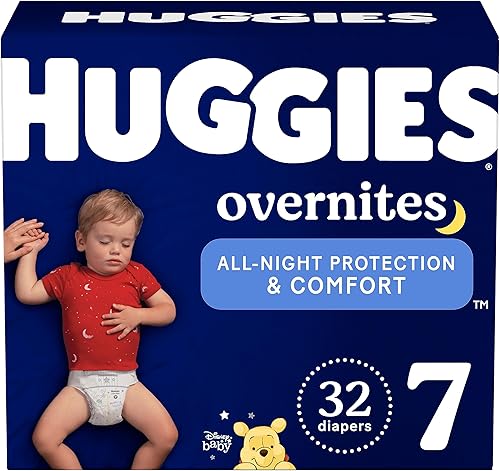 Miniatura 27 de Pañales Huggies Size 4 Overnites: Pañales de noche, talla 4 (22-37 libras), 100 unidades, el empaque puede variar