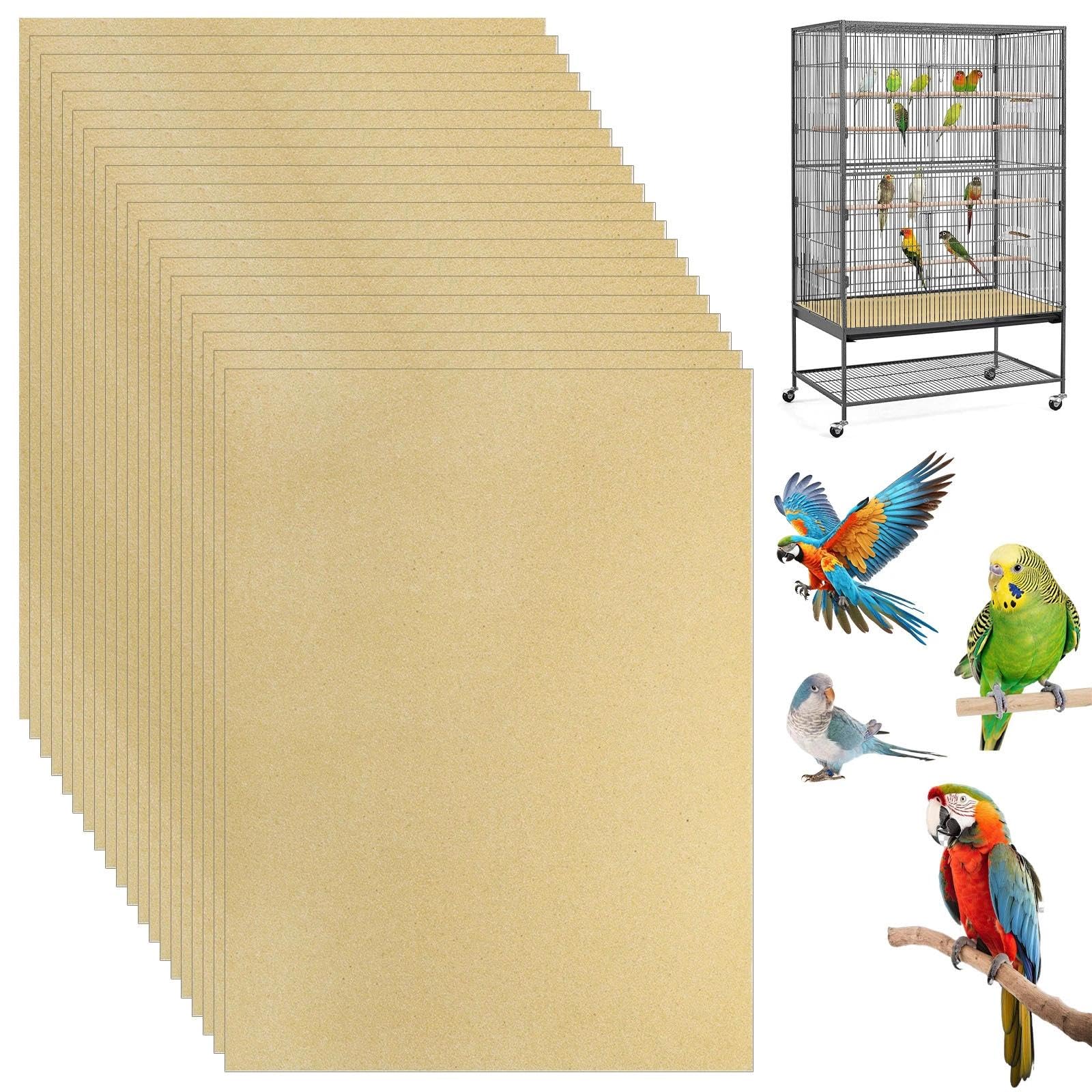 Dexpally 20pcs Gravel Paper for Bird Cage Gravel Liner Paper for Bird Cage, Easy Clean Pet Sandpaper Bird Grinding Sandpaper Sand Sheets for Bird Cages (11 x 17 inch)