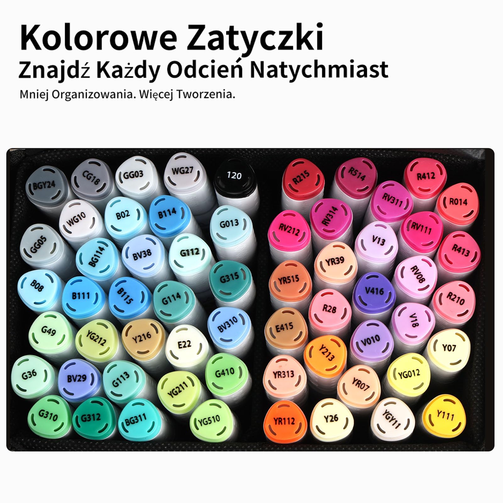 Markery Alkoholowe 60 Kolorów Pędzel i Dłuto do Rysowania | Szybkoschnący tusz, płynne blendowanie, wymienne końcówki i możliwość uzupełniania tuszu