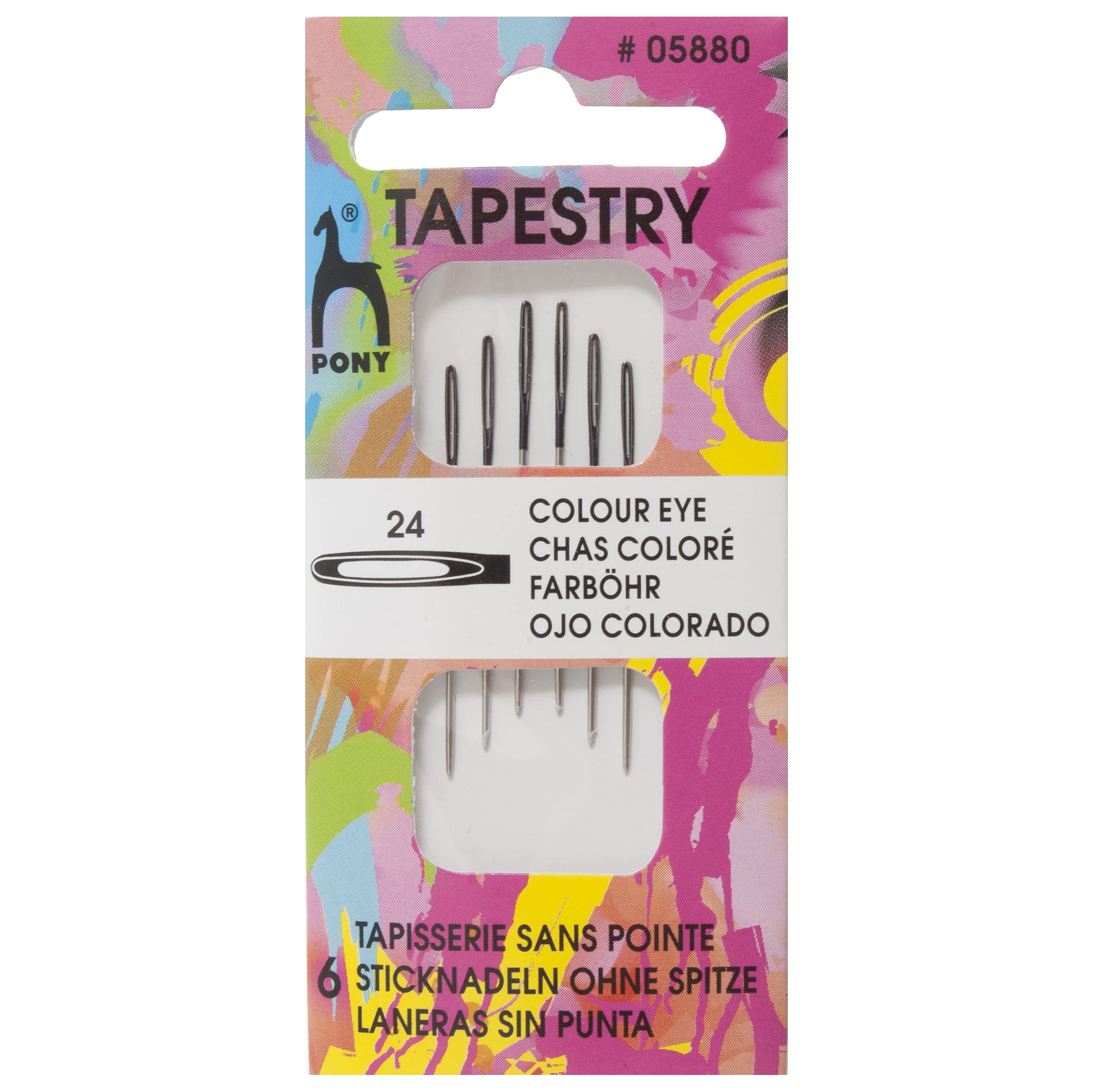 Pony Coded Eye Needles: Tapestry 24, Multi-Colour