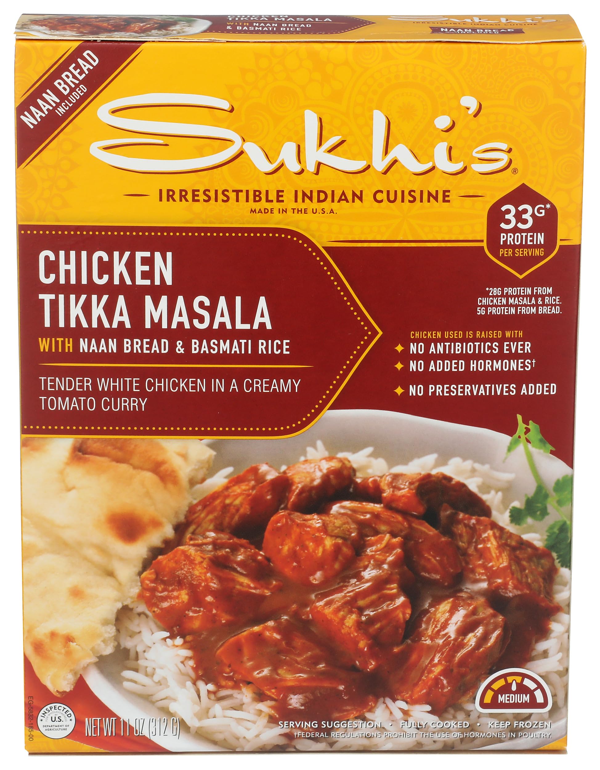 Sukhi's, Chicken Tikka Masala with Naan Bread, 11 oz (Frozen)