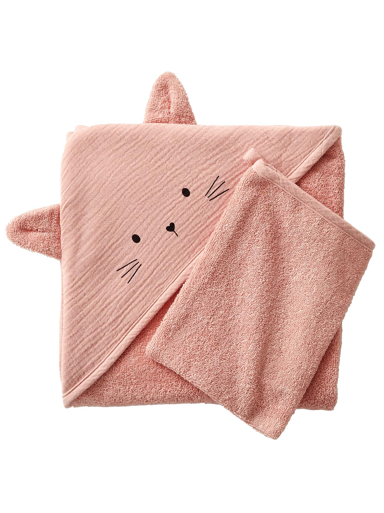 VERTBAUDET Cape de bain + gant en gaze de coton bio*,