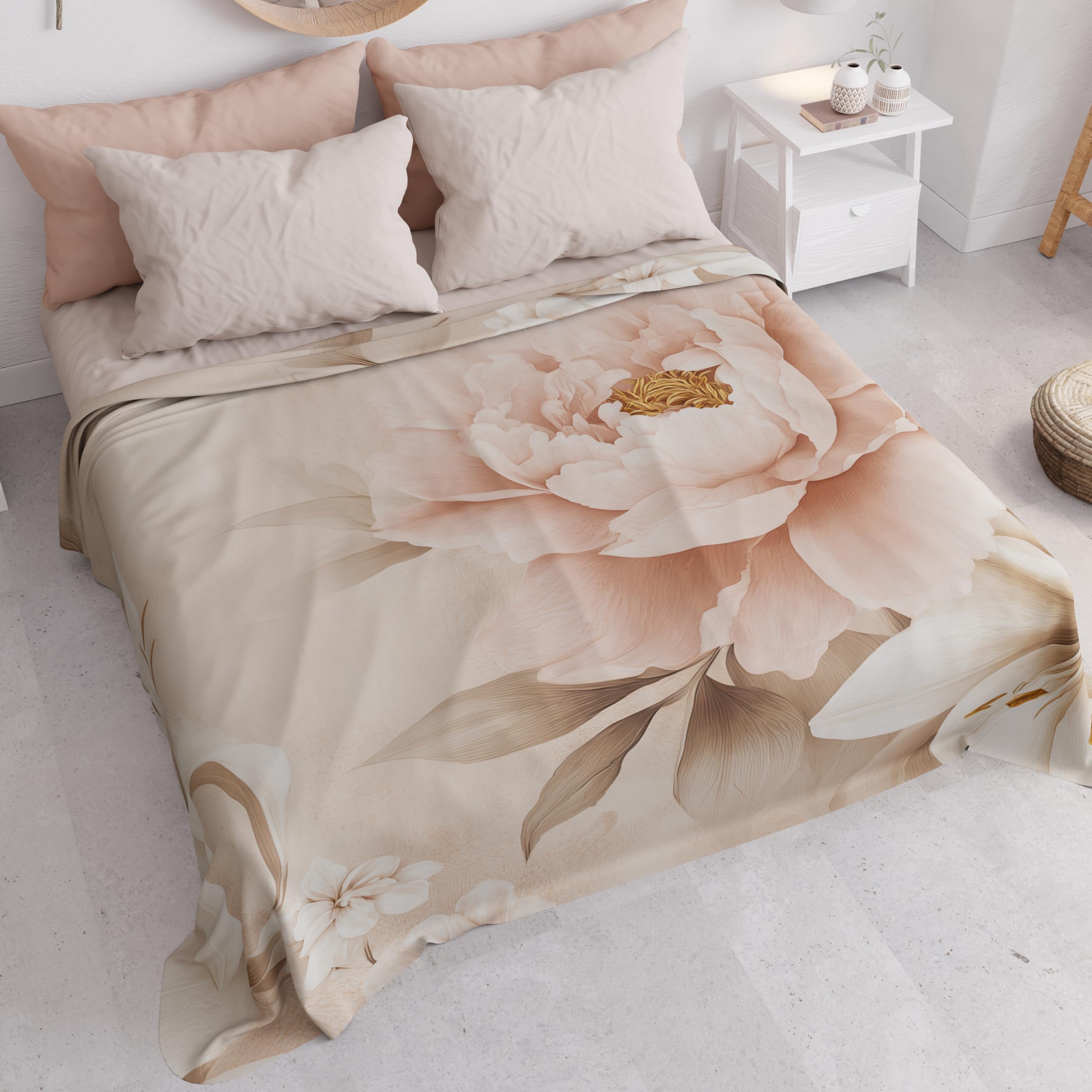 PETTI Artigiani Italiani - Spring Summer Single Bedspread Lightweight Single Bed Sheet Bedspread Floral 26 100% Made in Italy - Image 3