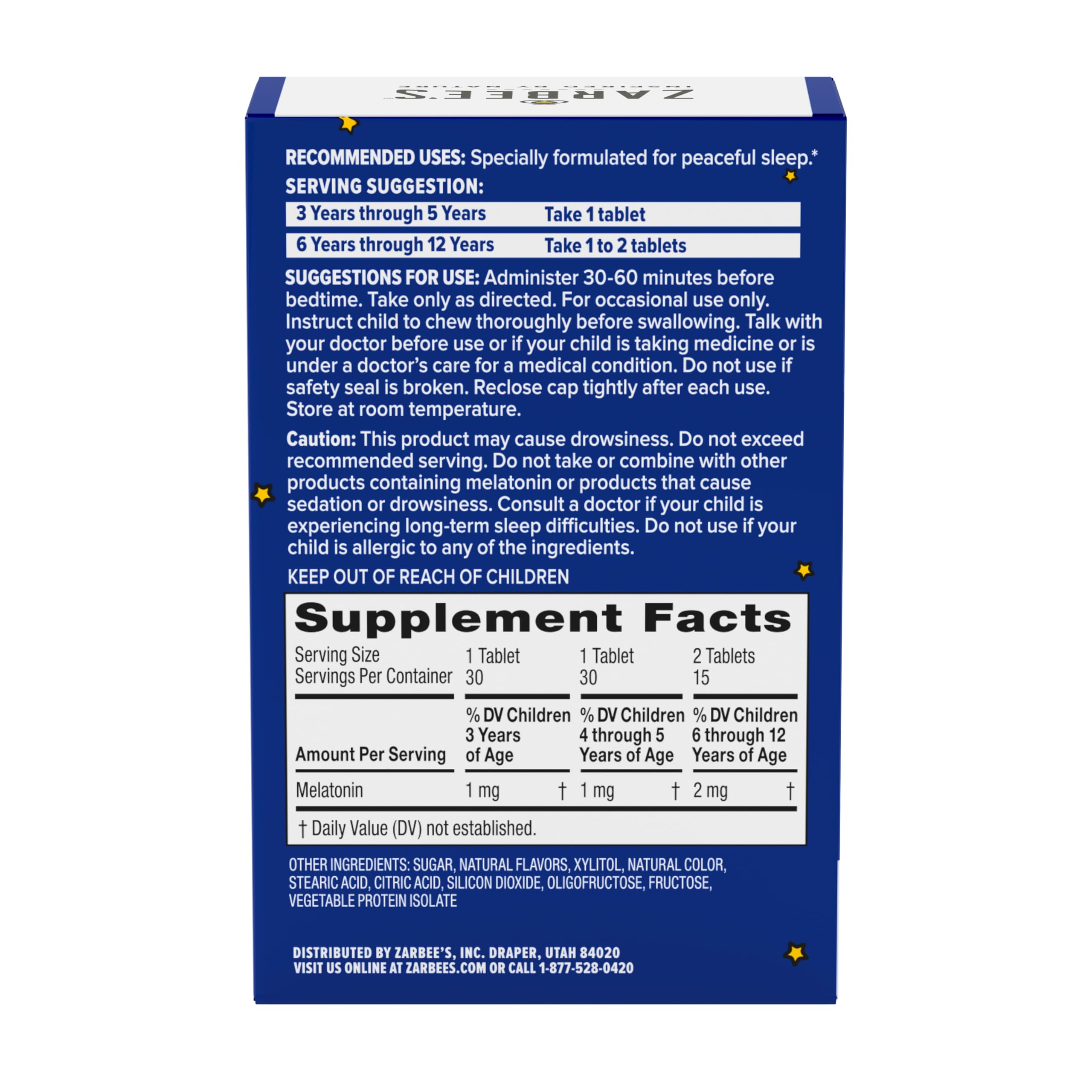 Zarbee's Kids Melatonin Sleep Chewable Tablets, 1mg Melatonin, 30 ct — Amazon image 9