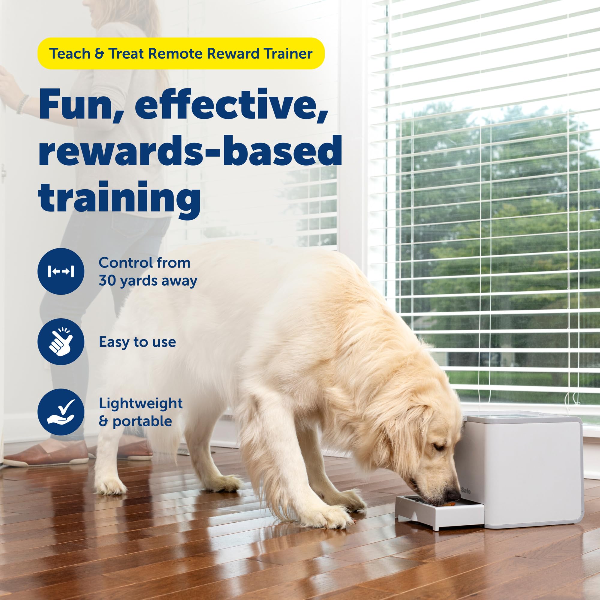 PetSafe Entrenador Remoto de recompensas para enseñar y Tratar, dispensador de golosinas remotas para Perros, Herramienta de Entrenamiento portátil, para Cachorros y Perros Adultos, Entrenamiento