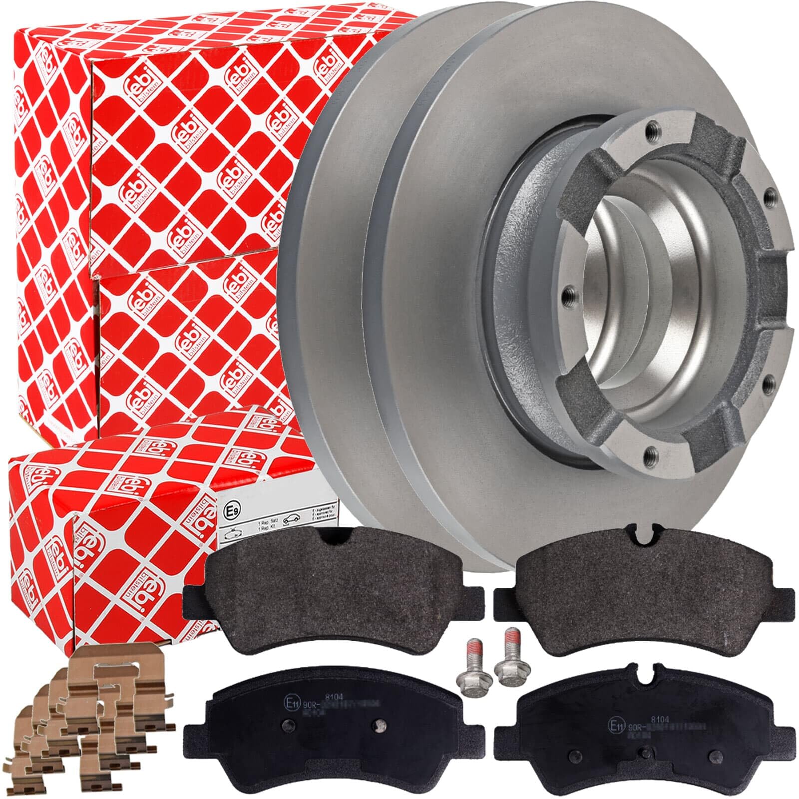 Febi Bremsscheiben 288mm + Beläge hinten | 104494+16963 passend für Tourneo Transit Custom