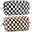 ZLFSRQ 2Pcs Checkered Pencil Case Cute Pencil Pouch for Teens Checkered Makeup Bag Medium Travel Cosmetic Bag Preppy Makeup Pouch for Purse Aesthetic Zipper Toiletry Bags Organizer(Black/Brown)