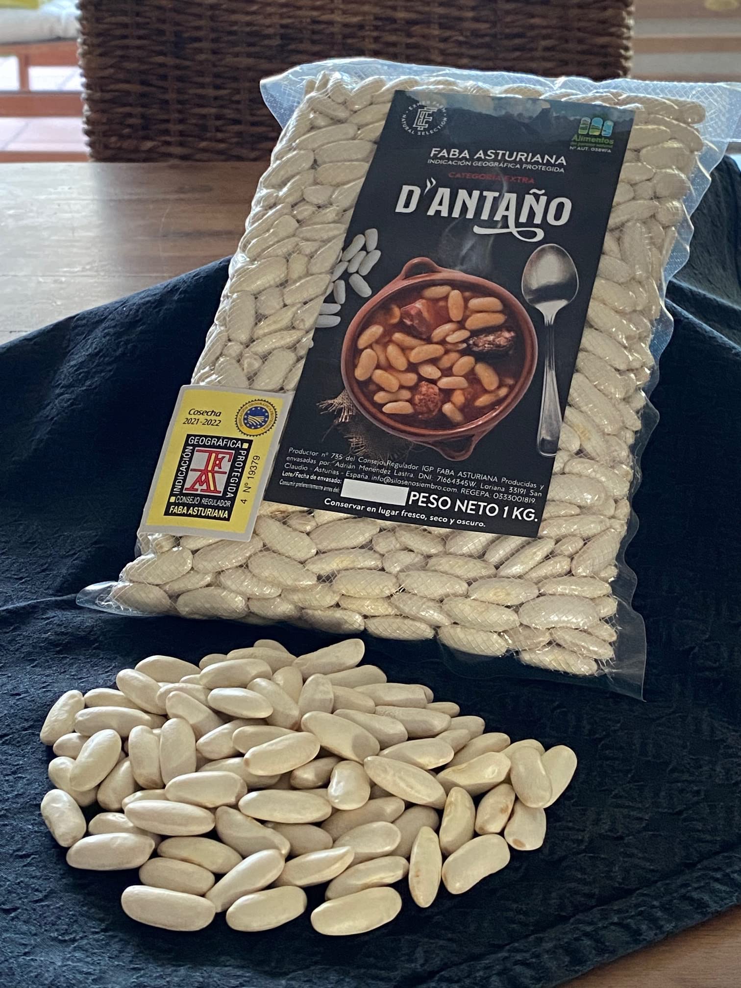 Faba Asturiana IGP D'Antaño Categoría Extra - 1 paquete de 1 Kg