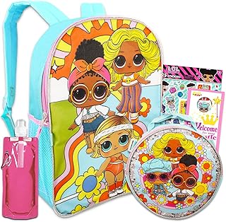 LOL Surprise Backpack and Lunch Box Set for Girls - Bundle with LOL Surprise Backpack, Insulated Lunch Bag, Water Bottle, Stickers, More | LOL Surprise Backpack Set.