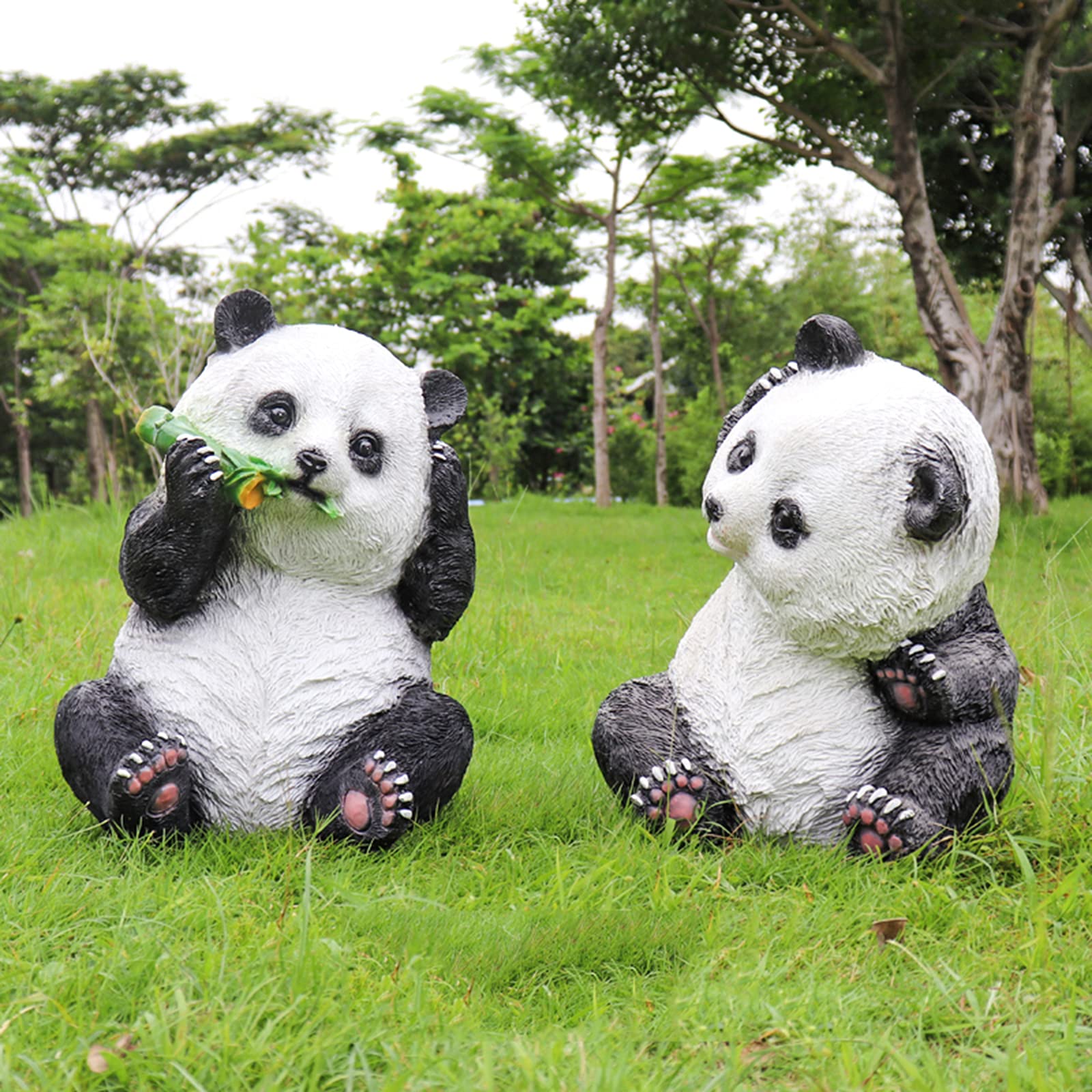 Garten Großer Panda Statue,Outdoor Tier Schwarz-weißer Bär Skulpturen Für Rasen Hof Terrassen Dekoration,Wild Lebende Landschaft Sverzierungen,F