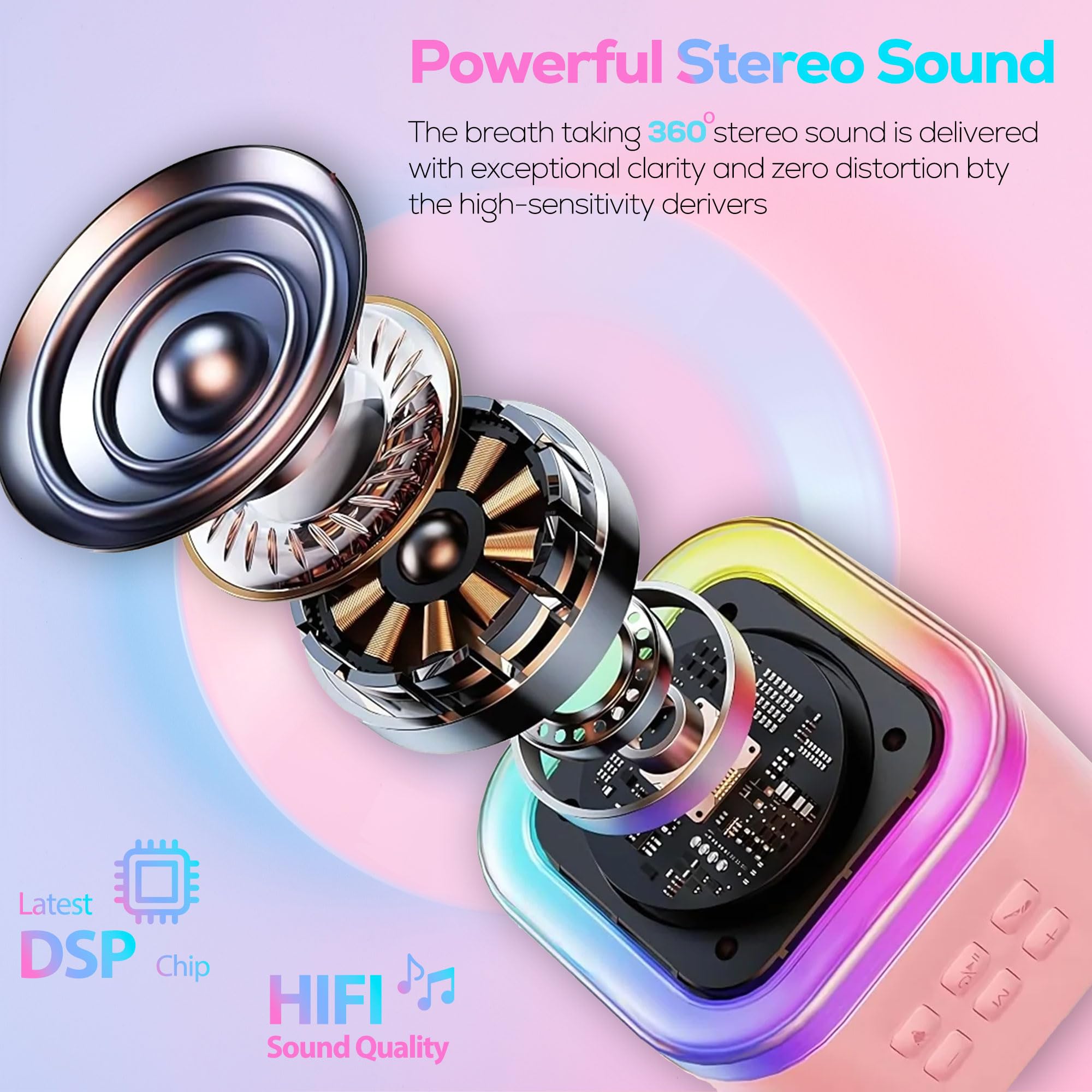 KTV Machine for Kids? High Sound Quality with Easy Connectivity (Blue - 2 Mics)