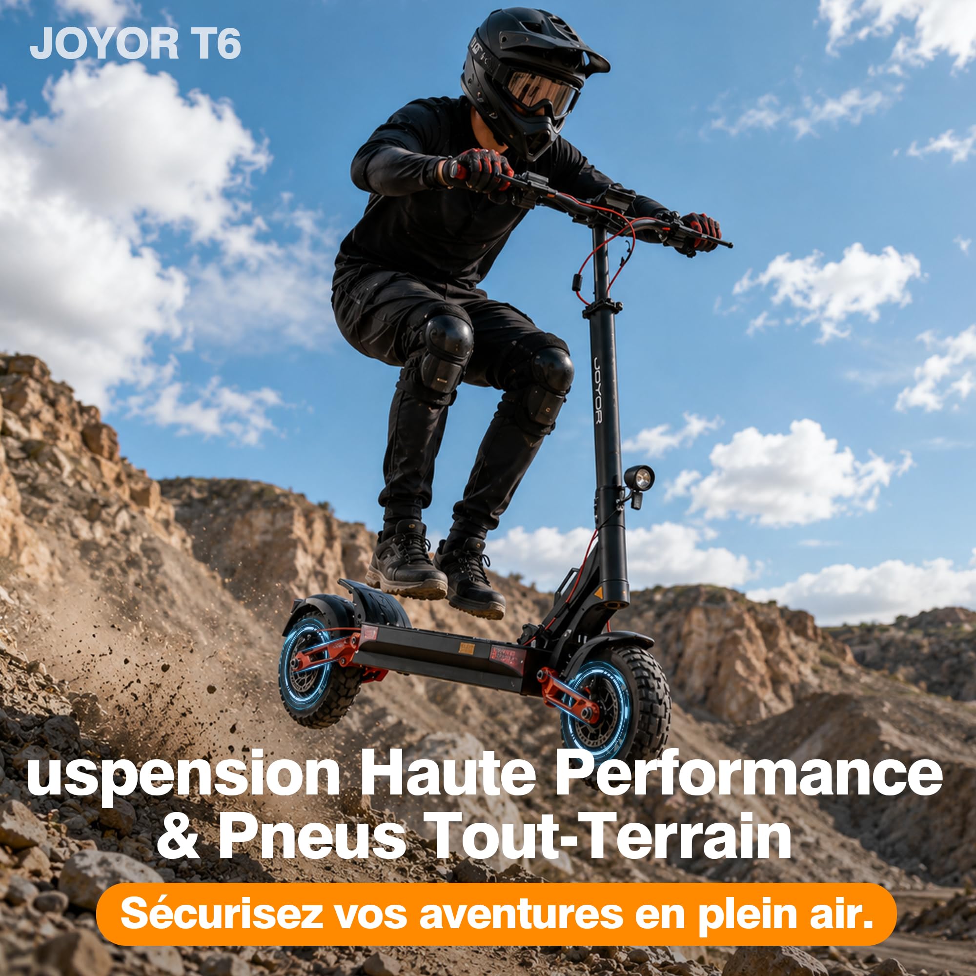 Trottinette Électrique Adulte 500W, Batterie 48V 18Ah, Autonomie 70 km, Vitesse 20 km/h, Pneus Gonflables 10”, Double Suspension, Freins à Disque, Cadre Aluminium, Pliable