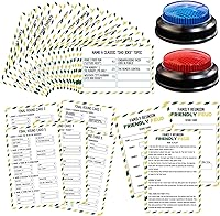 Vista 1 de Juego de cartas de disputa familiar con 2 zumbadores de respuesta, noche de juego familiar, divertido cuestionario de preguntas para reuniones