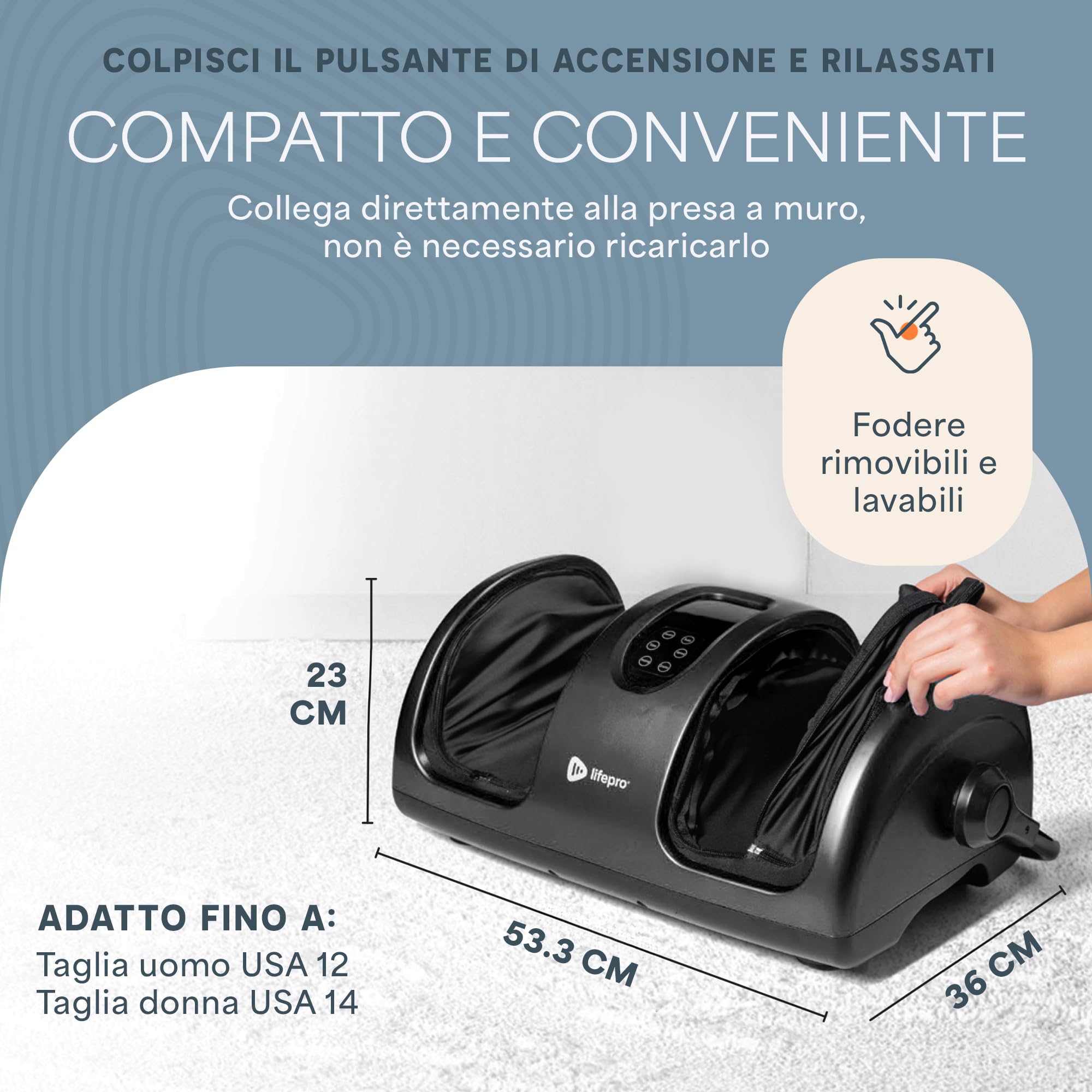 LifePro Shiatsu Massaggiatore per piedi con calore | Massaggio impastante profondo | Massaggiatore elettrico per piedi per gambe, polpacci, piedi, caviglie con rullo gratuito