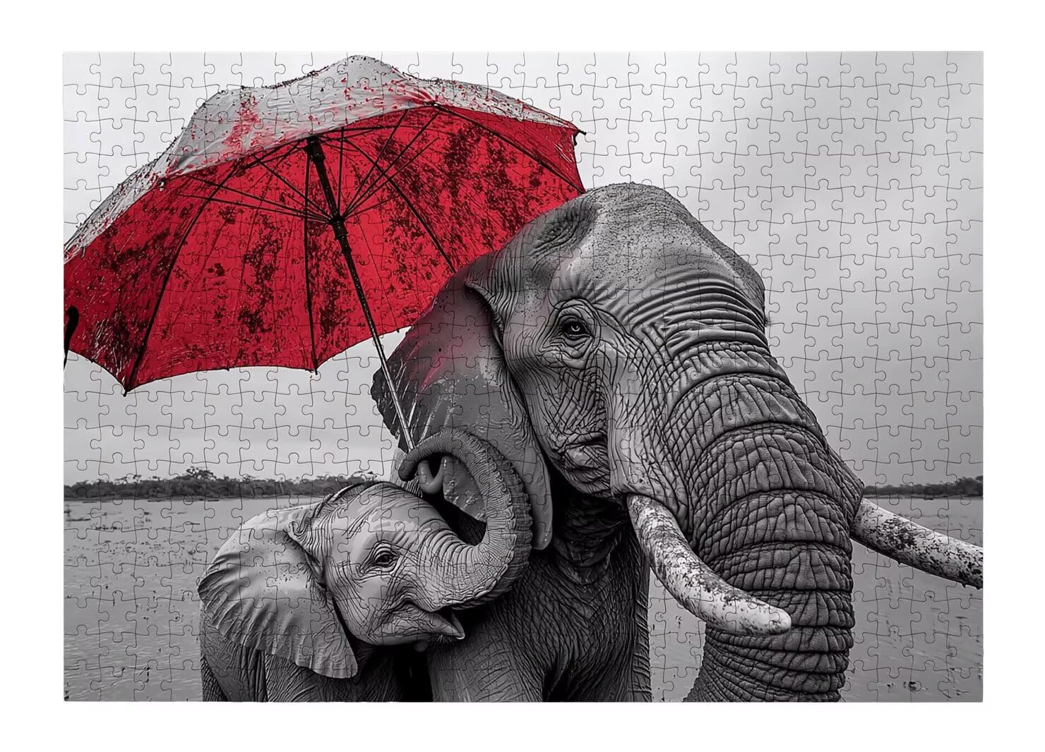 Puzzle 1500 Pezzi, Puzzle Elefante per Adulti, 87x57cm, Compact Box -4476