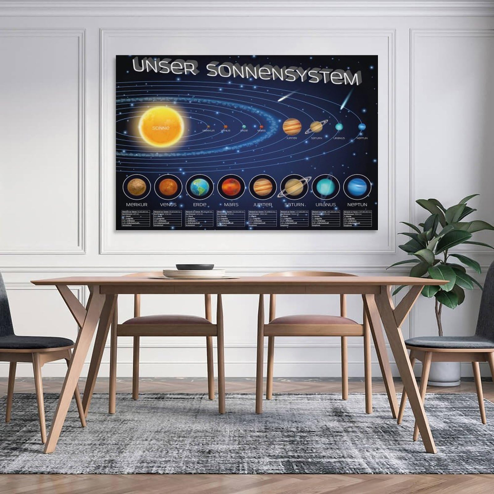 Englife 太陽系ポスター 宇宙 日本語と英語バイリンガル 日本製