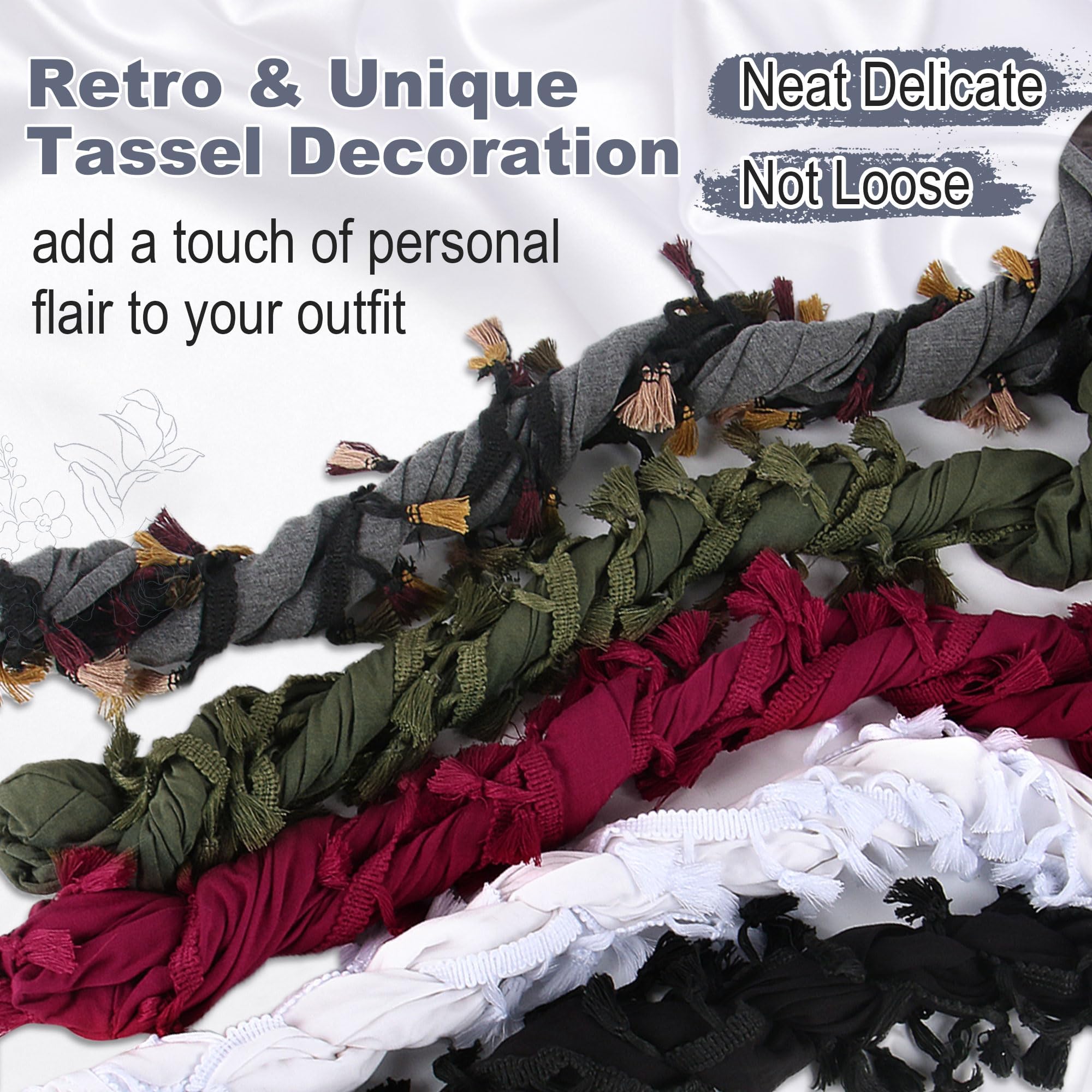 Babalet Halo Turbante per uomo donna foderato in raso Durag Head Wraps Skull Cap pre-legato nappe treccia Beanie Vintage Twist Cofano