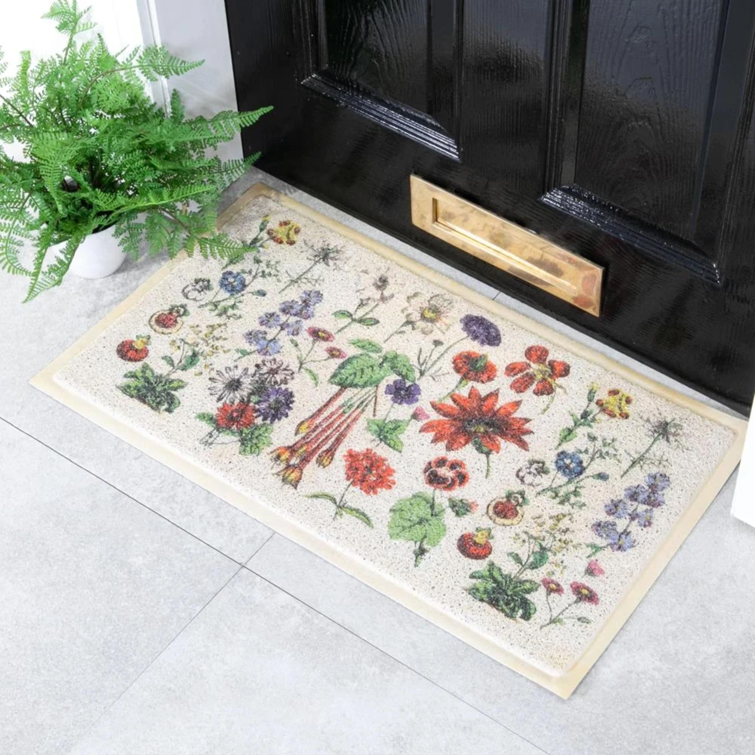 Artsy Mats Botanicals Pattern Indoor & Outdoor Door Mat - Incredibly & Weatherproof Doormats - Non Slip Mat, (70x40 cm)