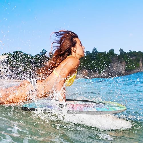 Vista 16 de Goplus Tabla de cuerpo ligera de 41/37/33 pulgadas para playa, tabla de surf con núcleo EPS, cubierta XPE, parte inferior lisa de HDPE, correa