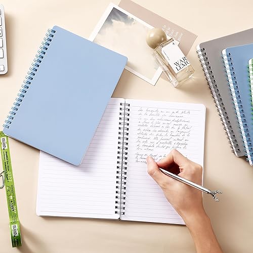 Miniatura 2 de Cuaderno de espiral, paquete de 4 cuadernos de 5.6 x 8.25 pulgadas, 80 hojas160 páginas por cuaderno, diario en espiral con encuadernación de doble