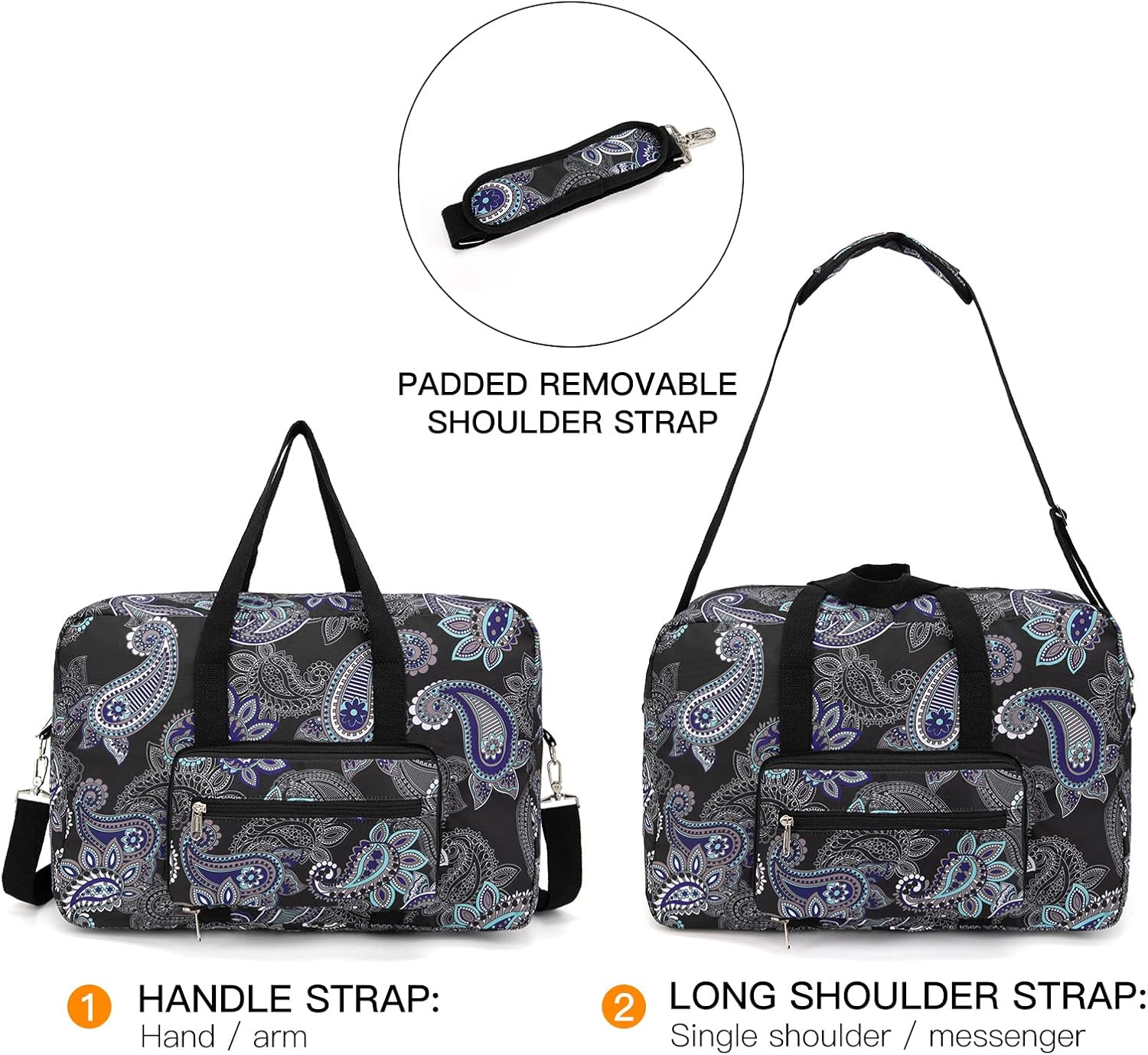 Foldable Travel Duffel Bag, Medium Women's Weekender and Overnight bag carry on Luggage bag for Women - Image 4