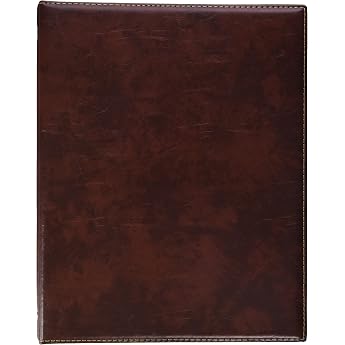 Ring Binder A4 Exquisite 4 Ring Leather Look in Brown | Made of soft film with fabric backing and decorative stitching, 15 mm