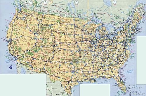 Gifts Delight Póster laminado de 36x24: mapa de carreteras - en el mapa de carreteras altas de los EE. UU