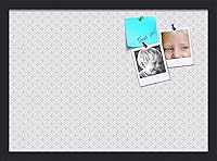 Vista 369 de PinPix Tablero de anuncios de corcho de 20 x 14 pulgadas. Este tablero decorativo enmarcado viene con diseño de círculos B W y un marco negro