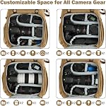 Sac à Dos pour Caméra, Sac à Caméra BAGSMART Antivol pour DSLR SLR en Toile, Convient jusqu'à 15" Ordinateur Portable avec Housse de Pluie