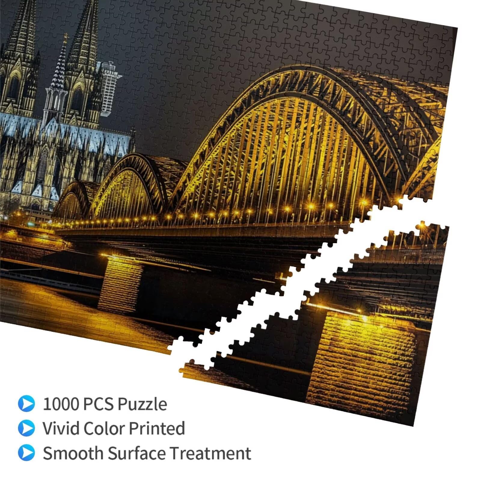 Puzzle Paryż, 1500 elementów, mostek, puzzle dla dorosłych, z pudełkiem na prezent, duże drewniane puzzle dla dorosłych, gra zręcznościowa dla całej rodziny, prezenty dla kobiet, 87 x 57 cm, 1138 lat