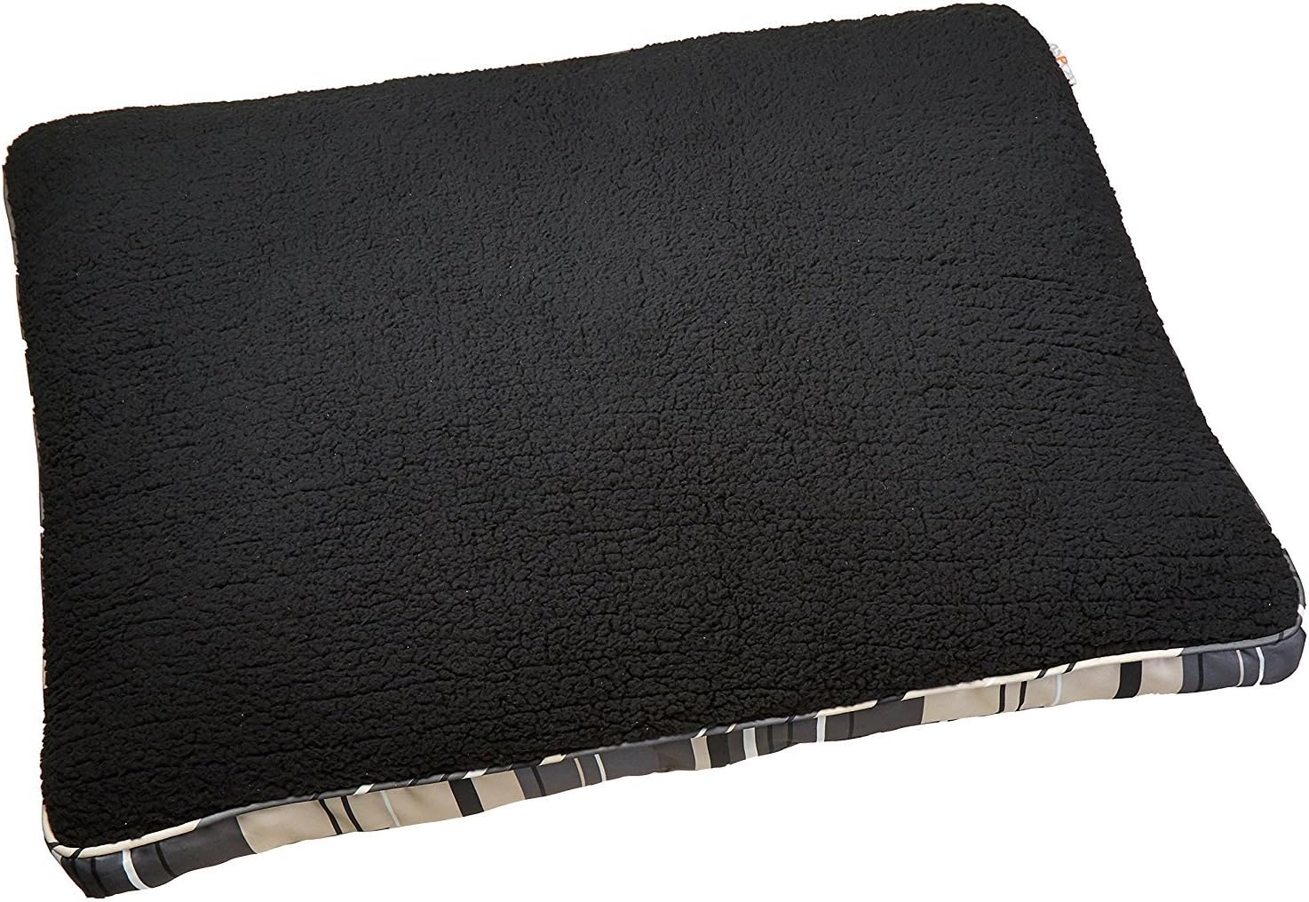 ASPCA Reversible Striped Gusseted Pillow Bed, Gray Pet