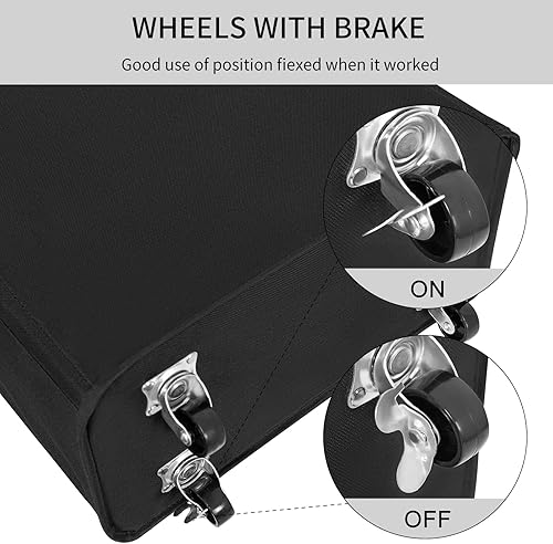 Miniatura 4 de Chrislley Cesta de lavandería delgada de 65 litros con tapa, cesta de lavandería estrecha con ruedas plegable mejorada, cesta de ropa sucia portátil