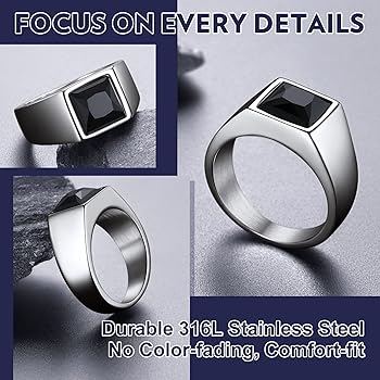 Anello Uomo Acciaio Inossidabile Con Bussola - Design Celtico Argento/Nero, Regalo Ideale - Foto 4