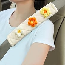 Amooca 2-Pack Braid Pattern Seat Belt Covers Shoulder Pads for Car & Bag